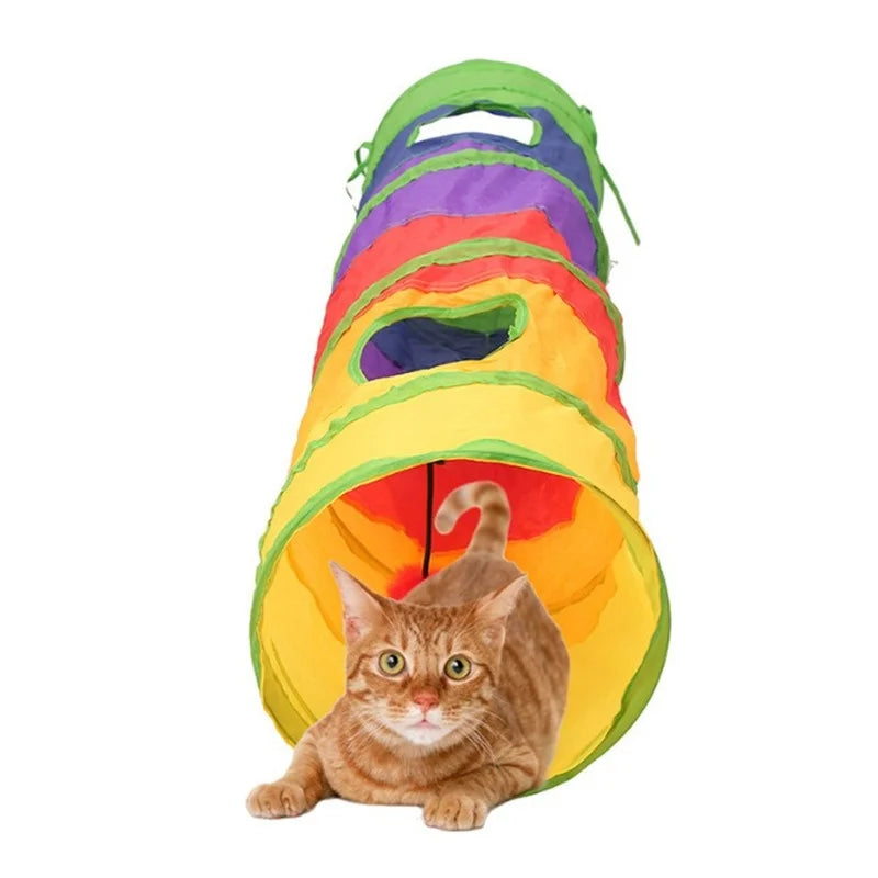 Practical Cat Tunnel Pet Tube Collapsible Play Toy Indoor Outdoor Kitty Puppy Toys for Puzzle Exercising Hiding Training MJ72808
