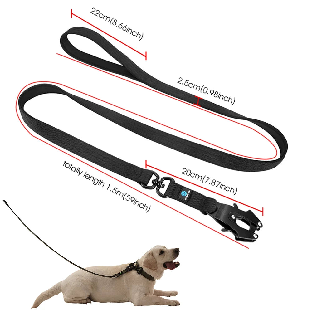 Tactical Dog Collar Leash Set K9 With Handle Military Duarable Nylon Pitbull For Medium Large Walking Training Pet Accessories