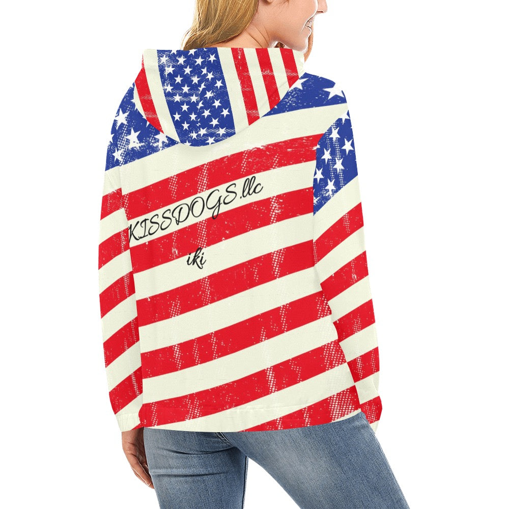 A Women's All Over Print Hoodie (Model H13)