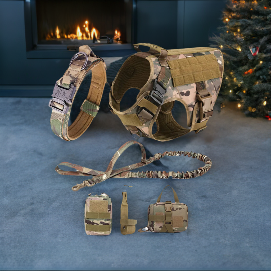 Large Dog Collar Military Dog Harness And Leash Set Pet Training Vest Tactical German Shepherd K9 Harnesses For Small Dogs