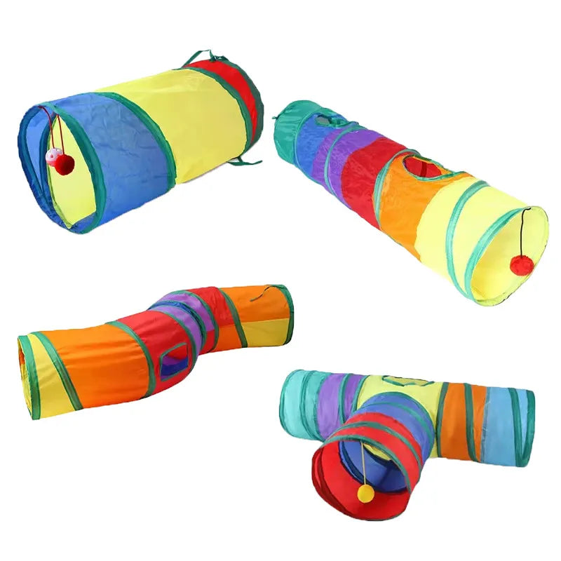 Practical Cat Tunnel Pet Tube Collapsible Play Toy Indoor Outdoor Kitty Puppy Toys for Puzzle Exercising Hiding Training MJ72808