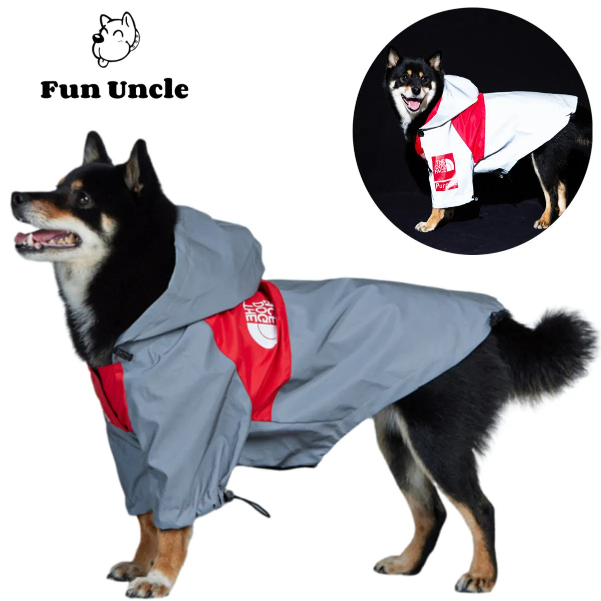 A A Dog Raincoats, Extra Reflective Waterproof Dog Rain Jacket, Pet Stylish Streetwear Outfit for Dogs Cat Puppy Small Medium Large