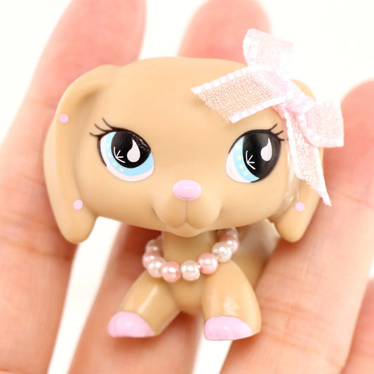 Mini Pet Shop Bobble Head Toy Dachshund With Accessories Bag Floor Standing Flower Rack Shoes Children's Gift for Boy and Gir