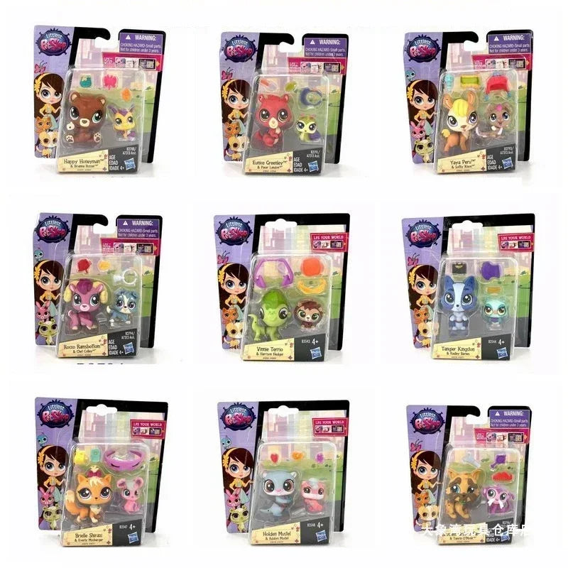 Hasbro Littlest Pet Shop CAT Rare Toy Dolls Stands Short Hair Figures Collection Original Bobble Head Toys for Kids Gifts