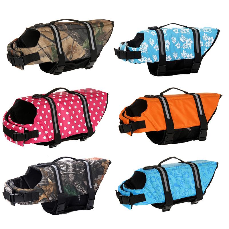 Dog Life Jacket Pet Saver Life Vest Swimming Preserver Dog Puppy Swimwear Surfing Swimming Vest Reflective Stripes