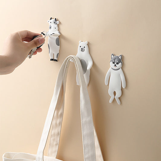 Punch-Free Animal Hook Cute Cute Pet Can Bend Fun Hook Porch Door Behind The Wall Without Trace Storage Sticky Hook