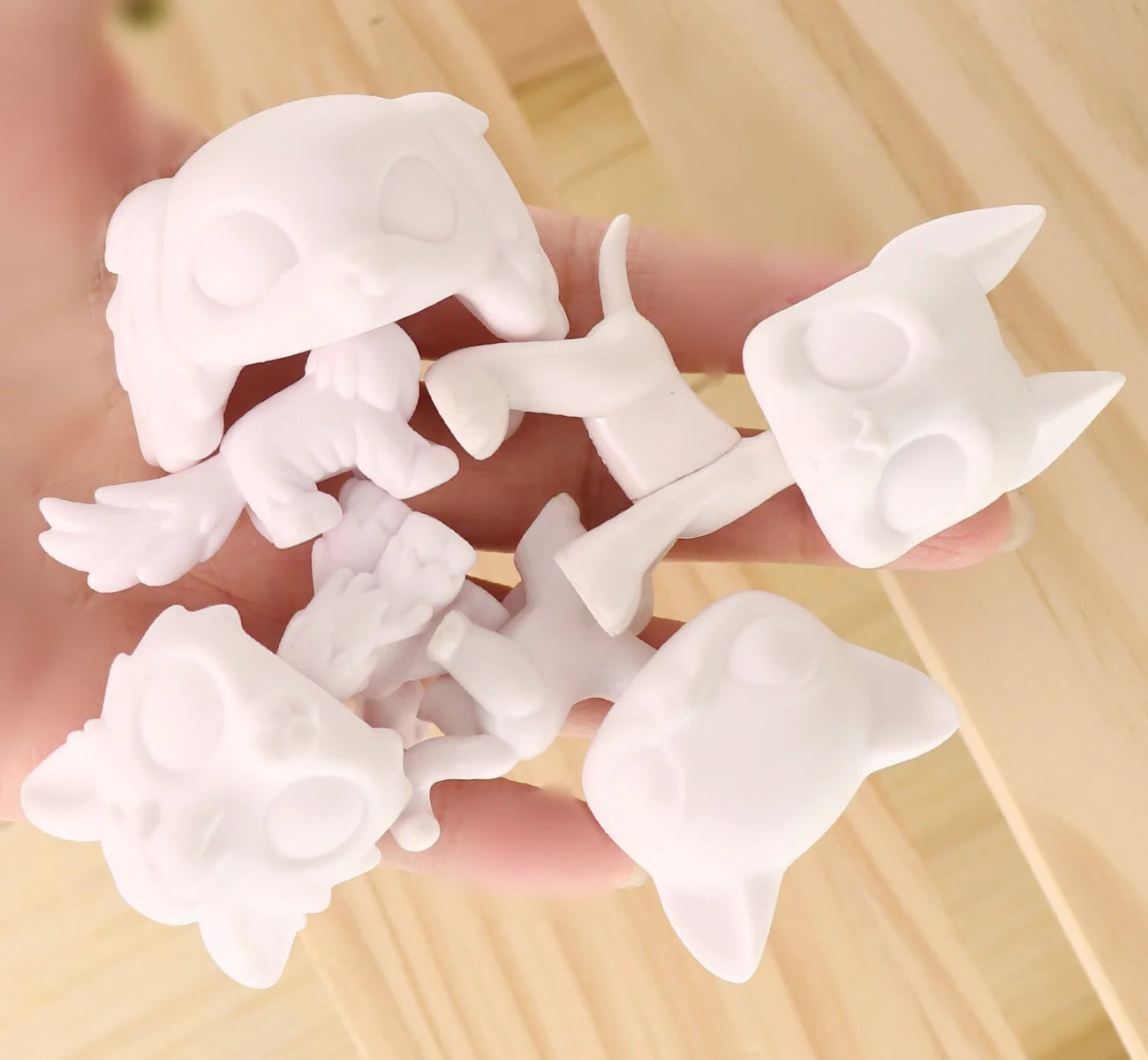 Minilpsshop Bobble Head Toy Custom Pet White Bases Pack 12pcs White Molds DIY Toys Kids Play Cat Dog for LPS