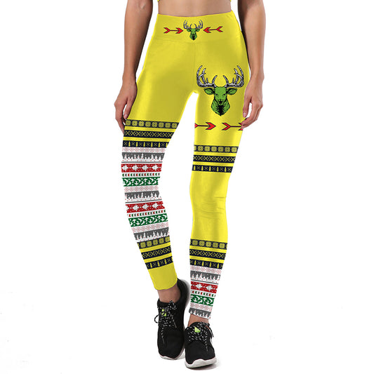 New Autumn Leggings Women Sporting Ugly Christmas Animal Sika Deer 3D Printed Legging High Waist Trousers Pants Leggins