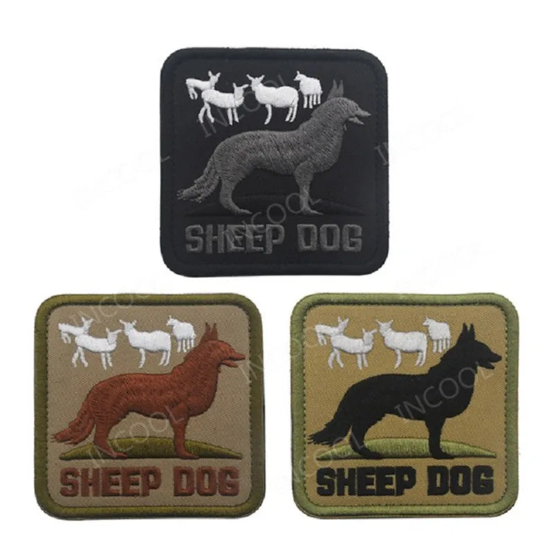 K9 Dog Embroidered Patch SHEEP DOG Army Military Decorative Patches Tactical Combat Emblem Rubber Embroidered PVC Badges
