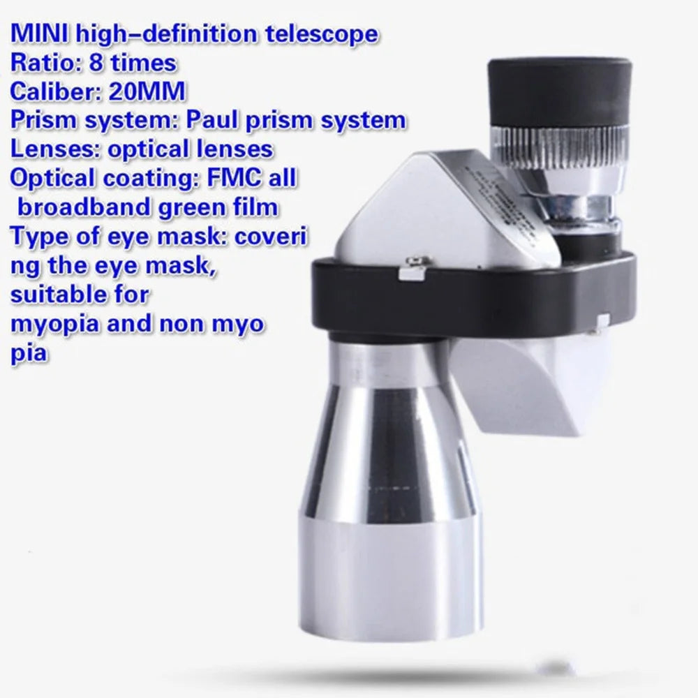 8x20 HD Night Vision Mini Pocket Zoom Monocular Outdoor Telescope for Hunting Camping