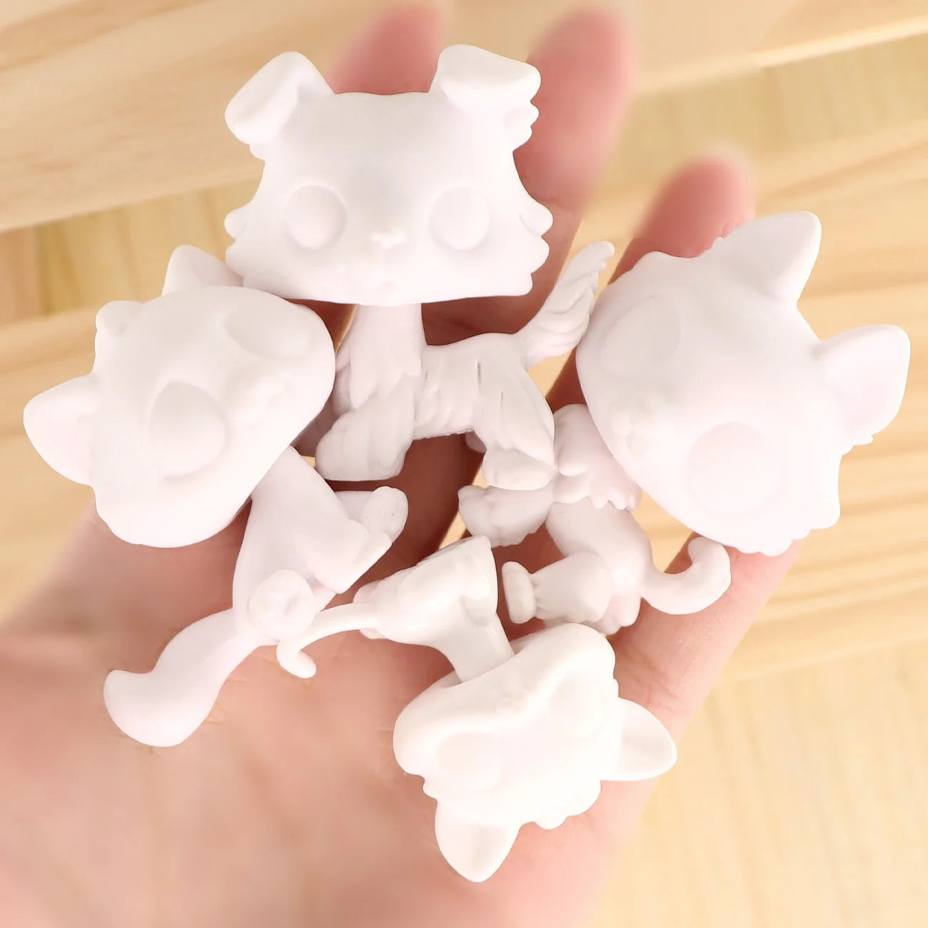 Minilpsshop Bobble Head Toy Custom Pet White Bases Pack 12pcs White Molds DIY Toys Kids Play Cat Dog for LPS