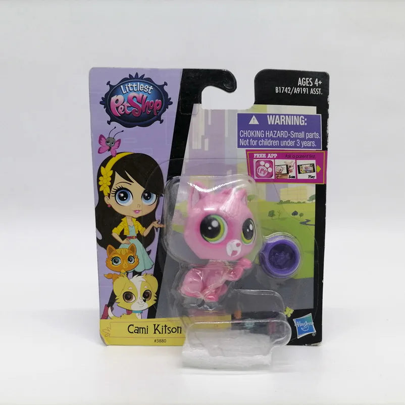 Hasbro Littlest Pet Shop CAT Rare Toy Dolls Stands Short Hair Figures Collection Original Bobble Head Toys for Kids Gifts
