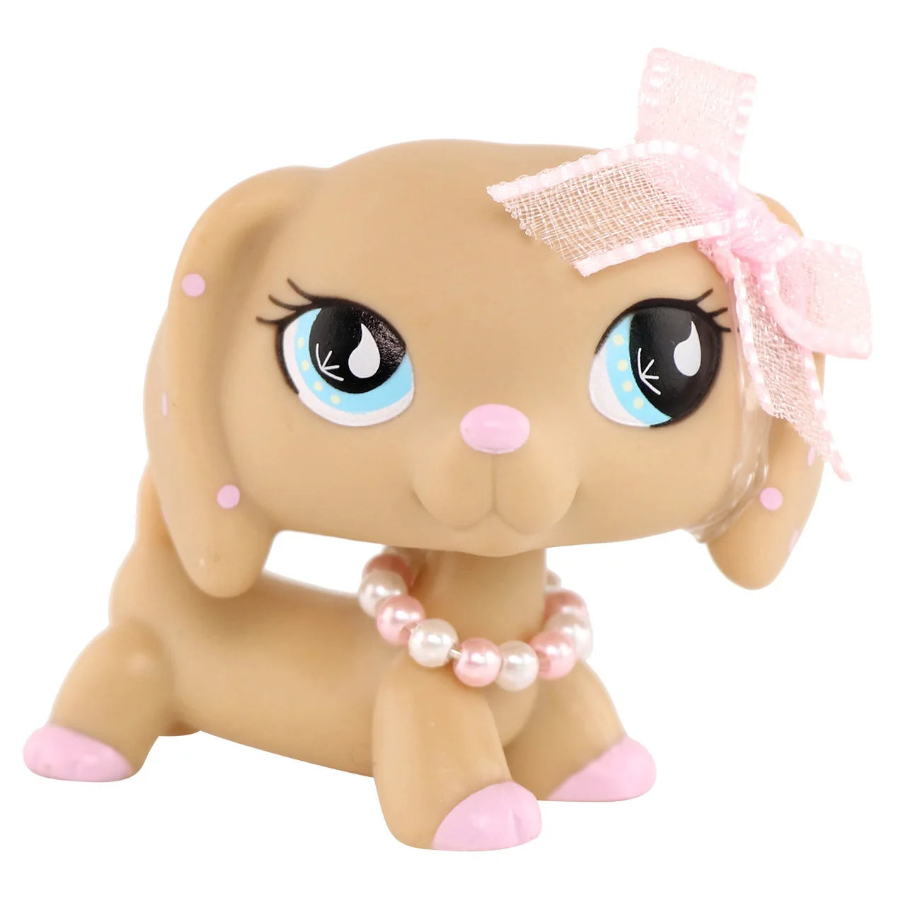 Mini Pet Shop Bobble Head Toy Dachshund With Accessories Bag Floor Standing Flower Rack Shoes Children's Gift for Boy and Gir