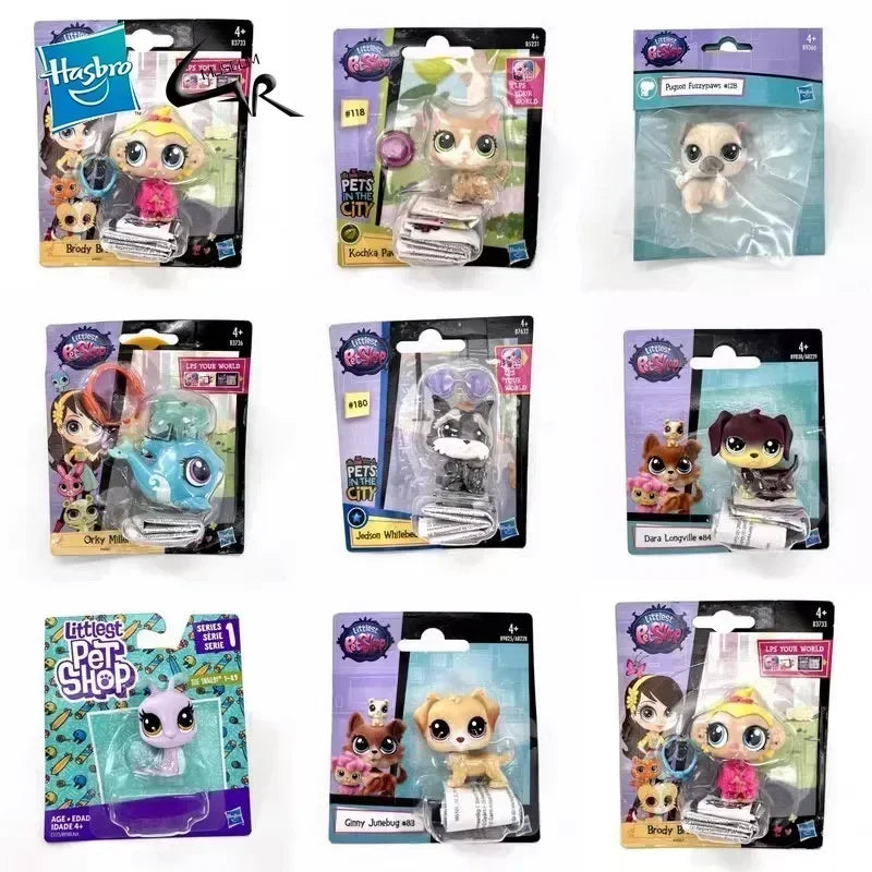 Hasbro Littlest Pet Shop CAT Rare Toy Dolls Stands Short Hair Figures Collection Original Bobble Head Toys for Kids Gifts