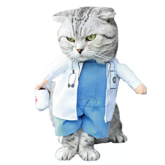 Pet Halloween Costume Dog Cat Doctor Costume Doctor Clothing Funny Cosplay Outfit Uniform Fashion Mini Pet Decoration Supplies