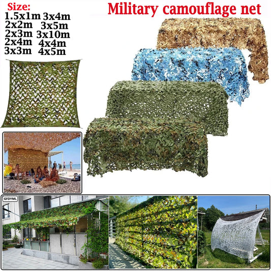 4x5m3x10m 2x2 m military camouflage net camouflage net military net shade net hunting garden car outdoor camping shade tent